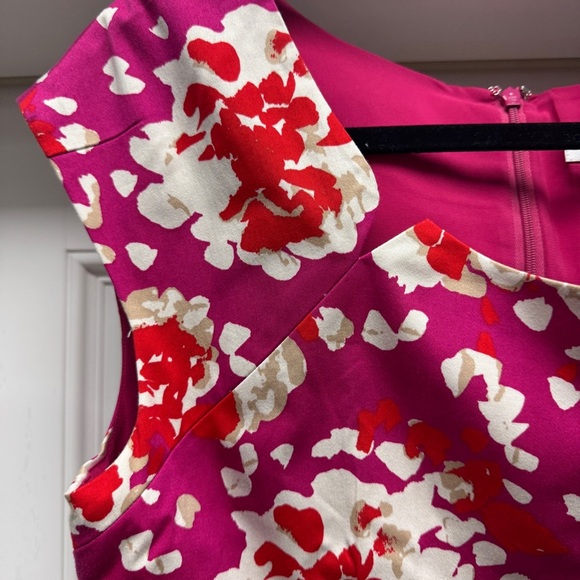 L.K. Bennett Women’s Pink Floral Short Sleeve Fitted Mini Shift Dress - Picture 4 of 10